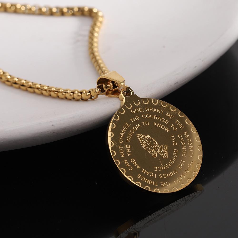 European Retro Hip Hop Titanium Pendant Necklace
