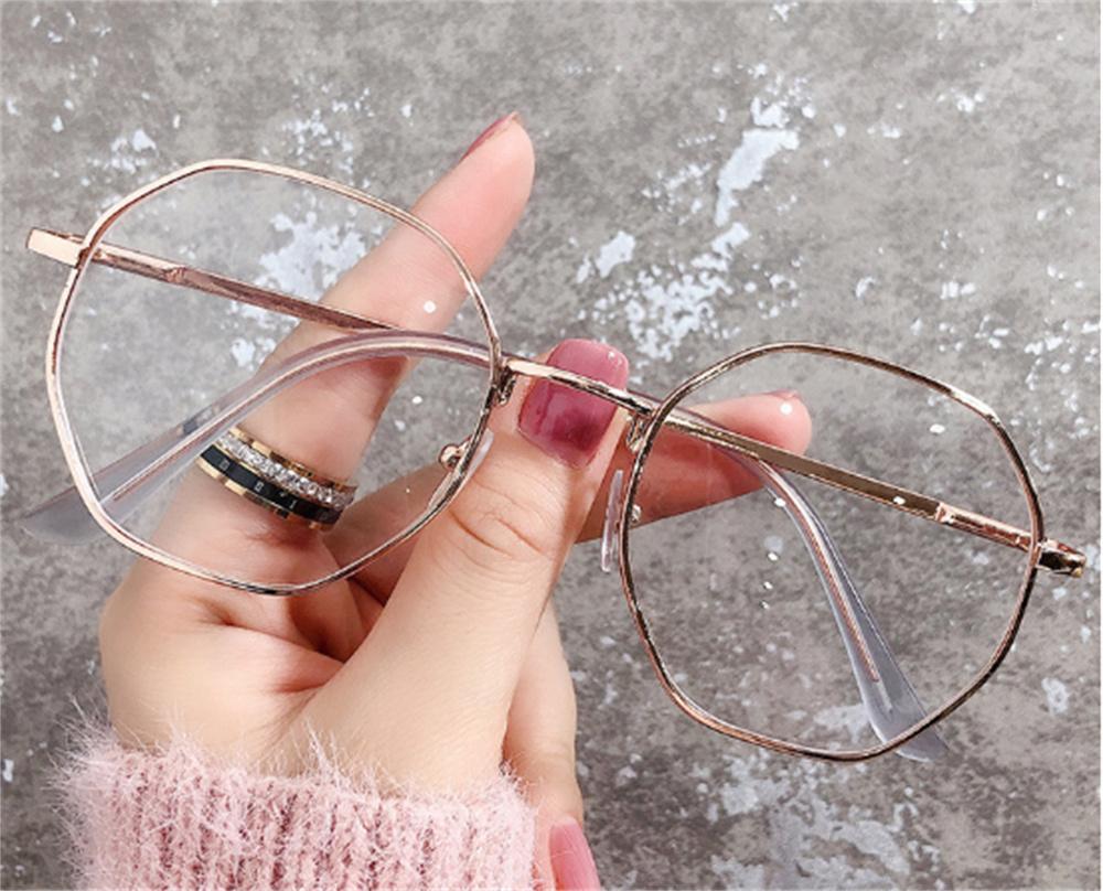 Women Vintage Anti-blue Light Glasses Men Trend Octagonal Frame Eyewear UV400 Optical Computer Eyeglasses