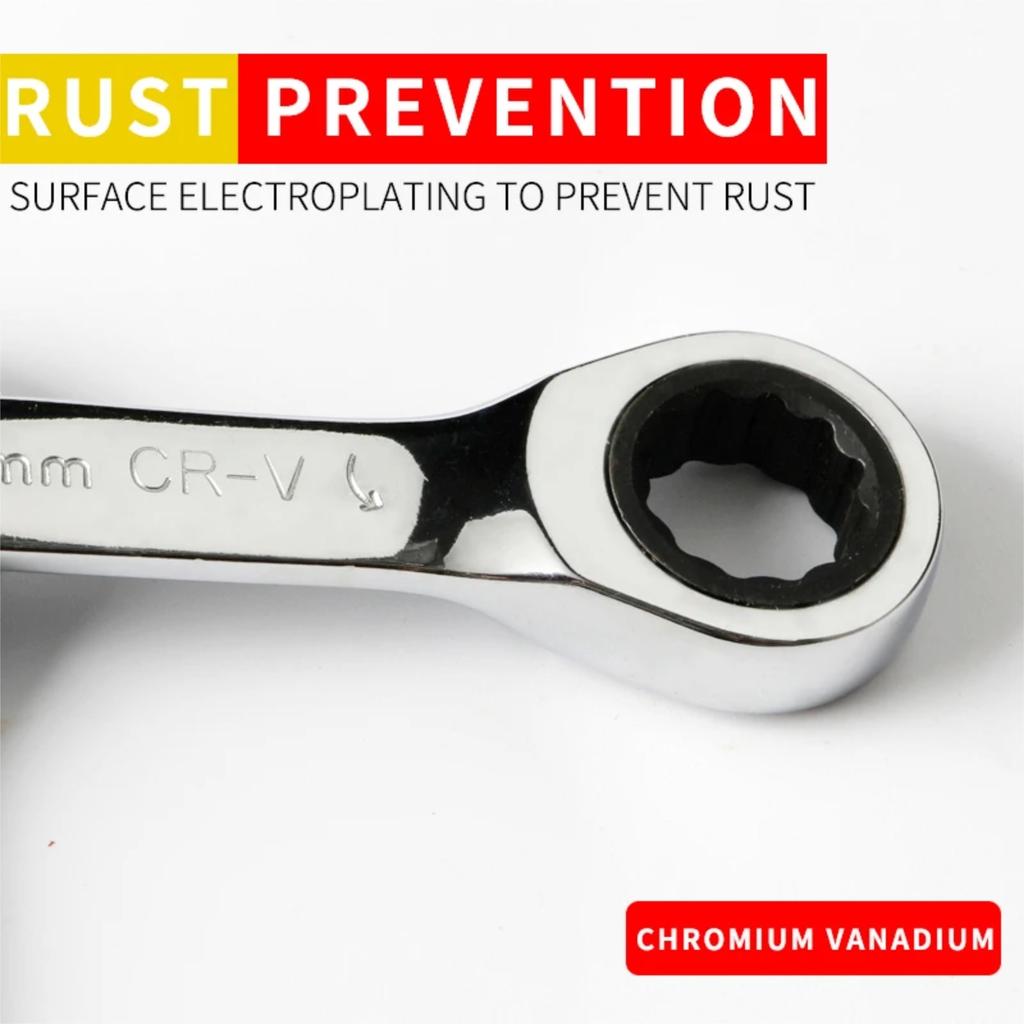 Short Handle Ratchet With Movable ,Quick Dual-Purpose Open End,Hardware Tool, Labor-Saving 15mm New