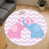 1pc Elephant Love Round Chair Mat Area Rug - Non-Slip, Floor Mat for Office, Bedroom, and Indoor Decor C1125459