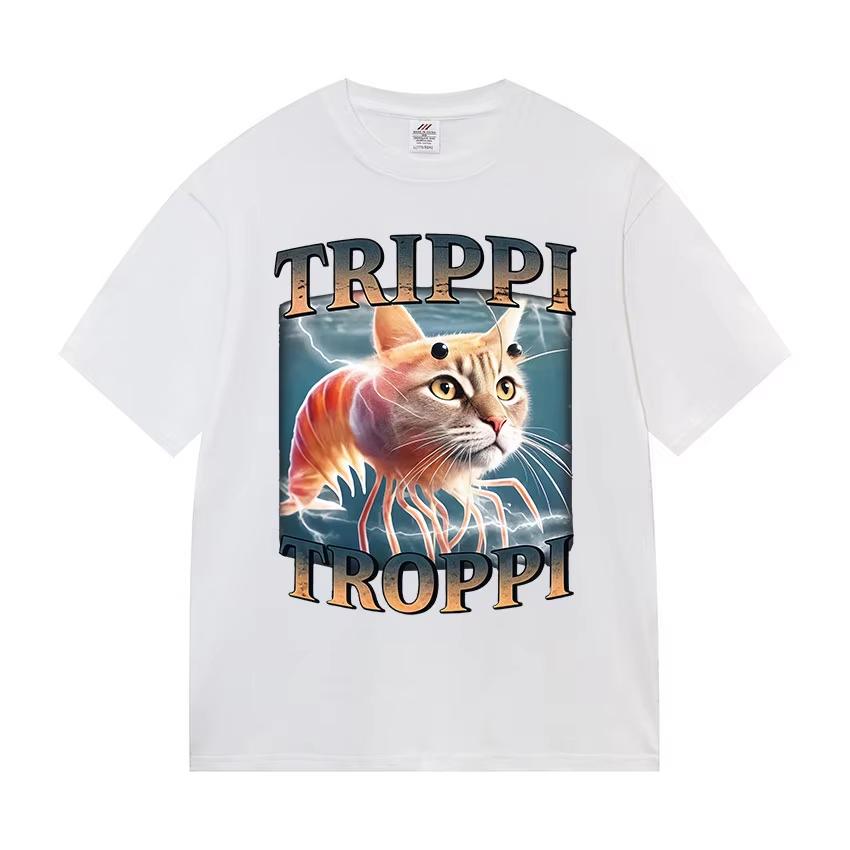 Funny Cat Graphic Print T Shirt Gang Cat Cool Hip Hop Short Sleeve Tshirts Mens Vintage High Quality Oversized Cotton Tees Top