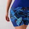 Women's Slimming Tummy Control Short Sleeve Tankini Swimsuit with Solid Color and Print Patchwork