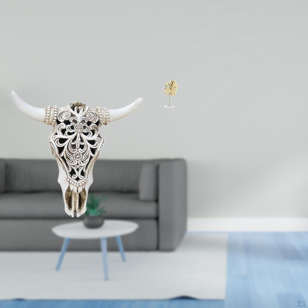 Tribal Bull Head Wall Hanging Art And Metal Sculpture Ornament for Office Farmhouse Bedroom Home