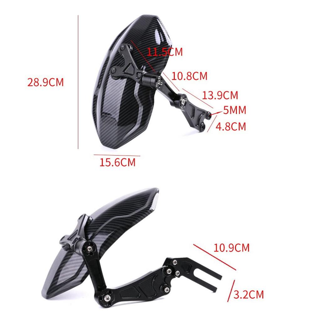 Motorcycle Rear Fender Wheel Mudguard Carbon Fiber Splash Guard Cover Without Bracket For Tires Less Than 14" MF060-B