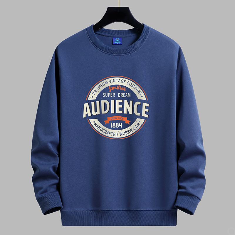 

QICED Осенняя одеждаОсенние топы с круглым вырезомПовседневные мужские топы с принтомНижняя рубашка с длинным рукавом XXXXXL темно-синий