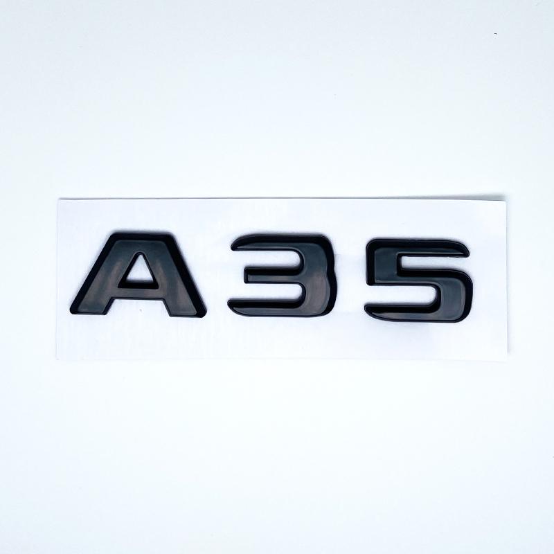 HUUML1 2017 Silver Black Letters A35 Turbo 4matic Emblem for Benz Car Fender Trunk Rear W176 W177 Logo Sticker