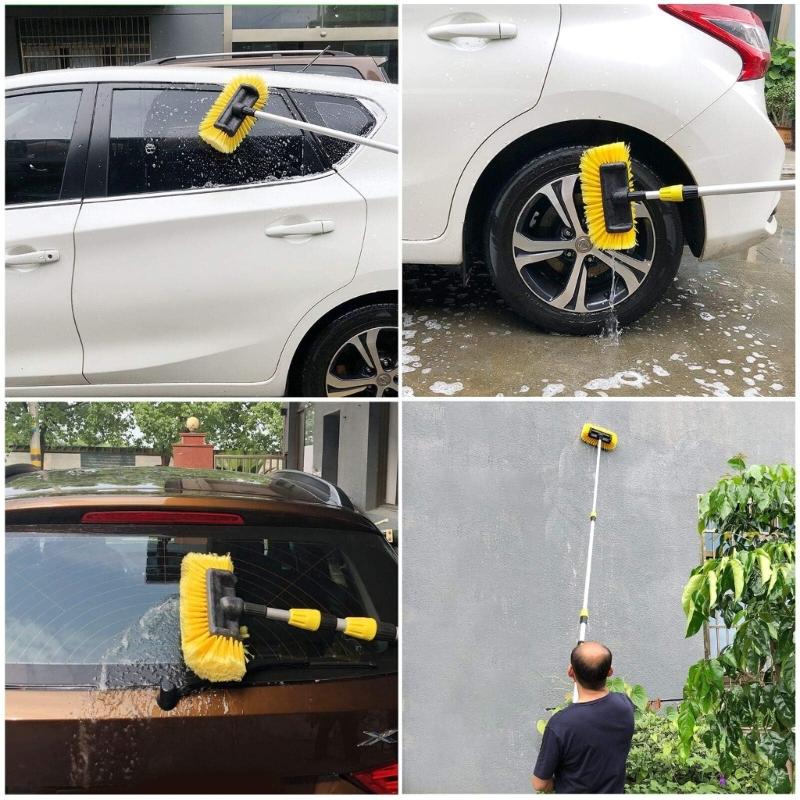Reinigungsbürste aus Aluminiumlegierung mit Wassersprüher für Auto, Fahrrad und Zuhause Teleskopgriff Reinigungsmopp