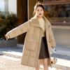 Down Cotton Jacket Women's Mid-length Winter Thickened and Explosive High-end Small Man Padded Jacket Korean Cargo Lamb Wool Cotton Jacket
