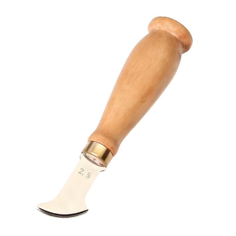 Wooden Handle Leather Craft Edging Creaser Tool Stainless Steel Leather Flat Slot Edging Line Device For Leatherworking