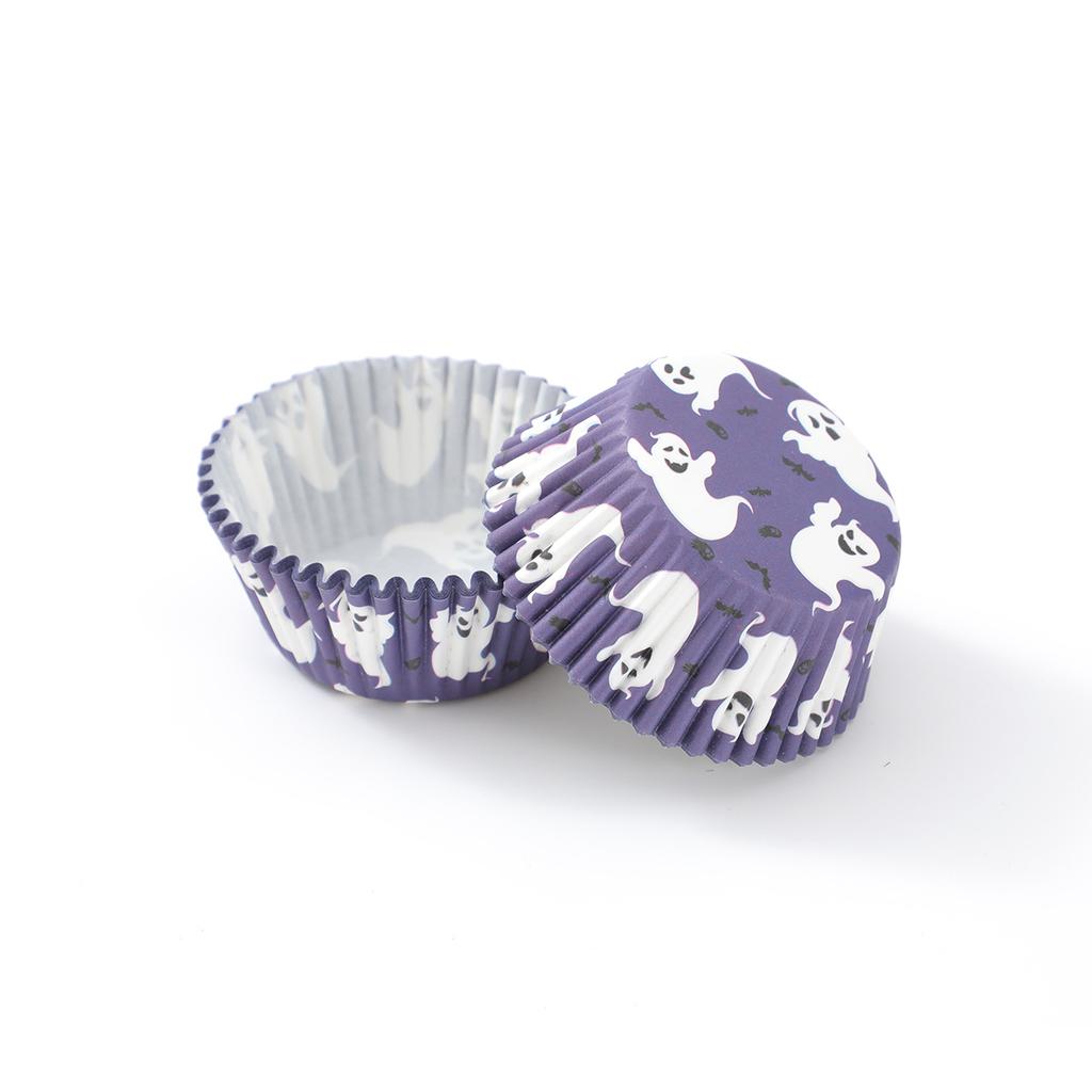 100pcs Halloween Cupcake Liners Ghost Pumpkin Muffin Baking Cups Wrapper Tray Holder Party Candy Cake Decorations Supplies