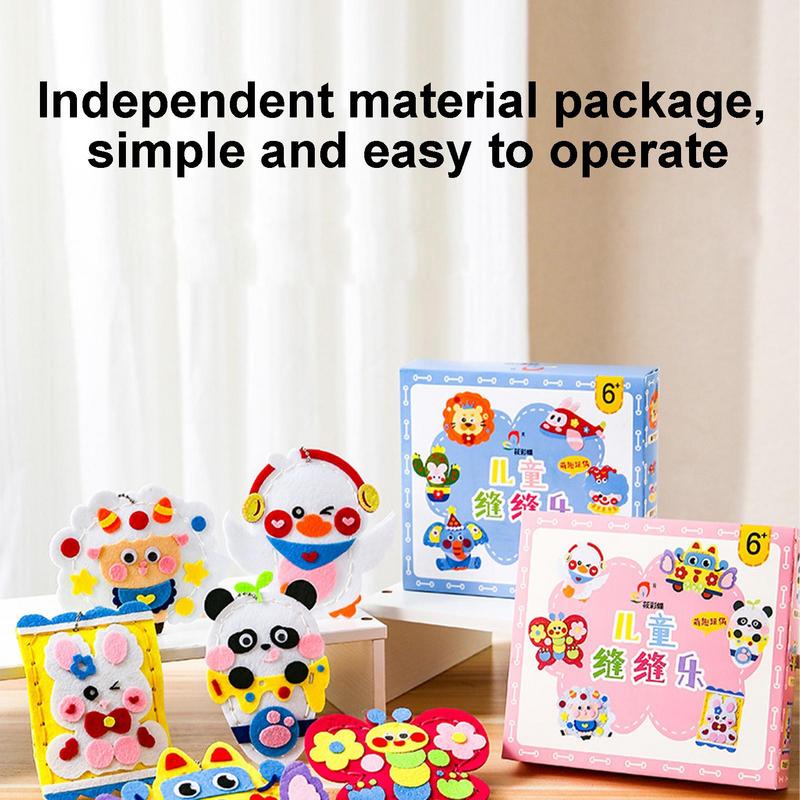 Children Sewing Kit Cute Sewing Kit for Children Art and Craft Learning Toys Beginner Sewing Kit Fine Motor Skill Toys for Boys