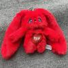 Idol YUQI SOLO Red Rabbit Keychain Soft Plush Toys Bag Charm Doll Figure Pendant Backpack Accessories Gift