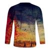 Men's Fashion Casual Printed Long Sleeve O-Neck Shirts Tops Blouse