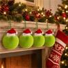 6PCS Plush Balls Christmas Tree Hanging Ornament Fluffy Ball Hanging Ornaments  Christmas Tree Decor