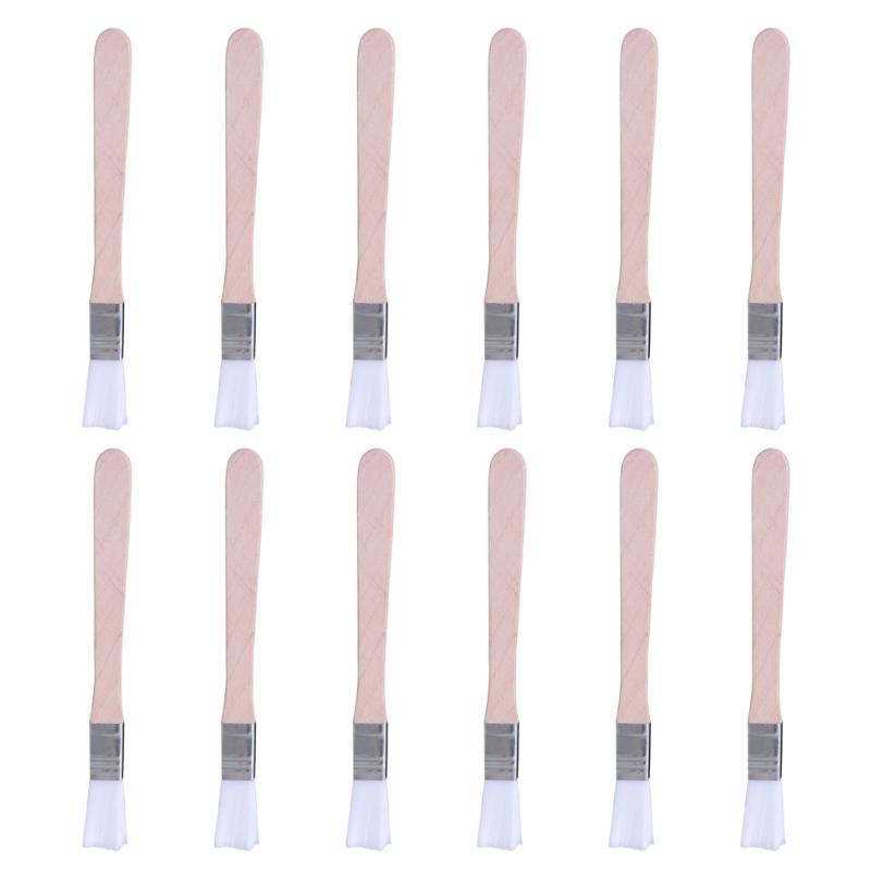 

12 шт. плоских кистей для рисования, маленькие деревянные ручки, художественные кисти с нейлоновой щетиной для акриловой, акварельной и масляной живописи 1