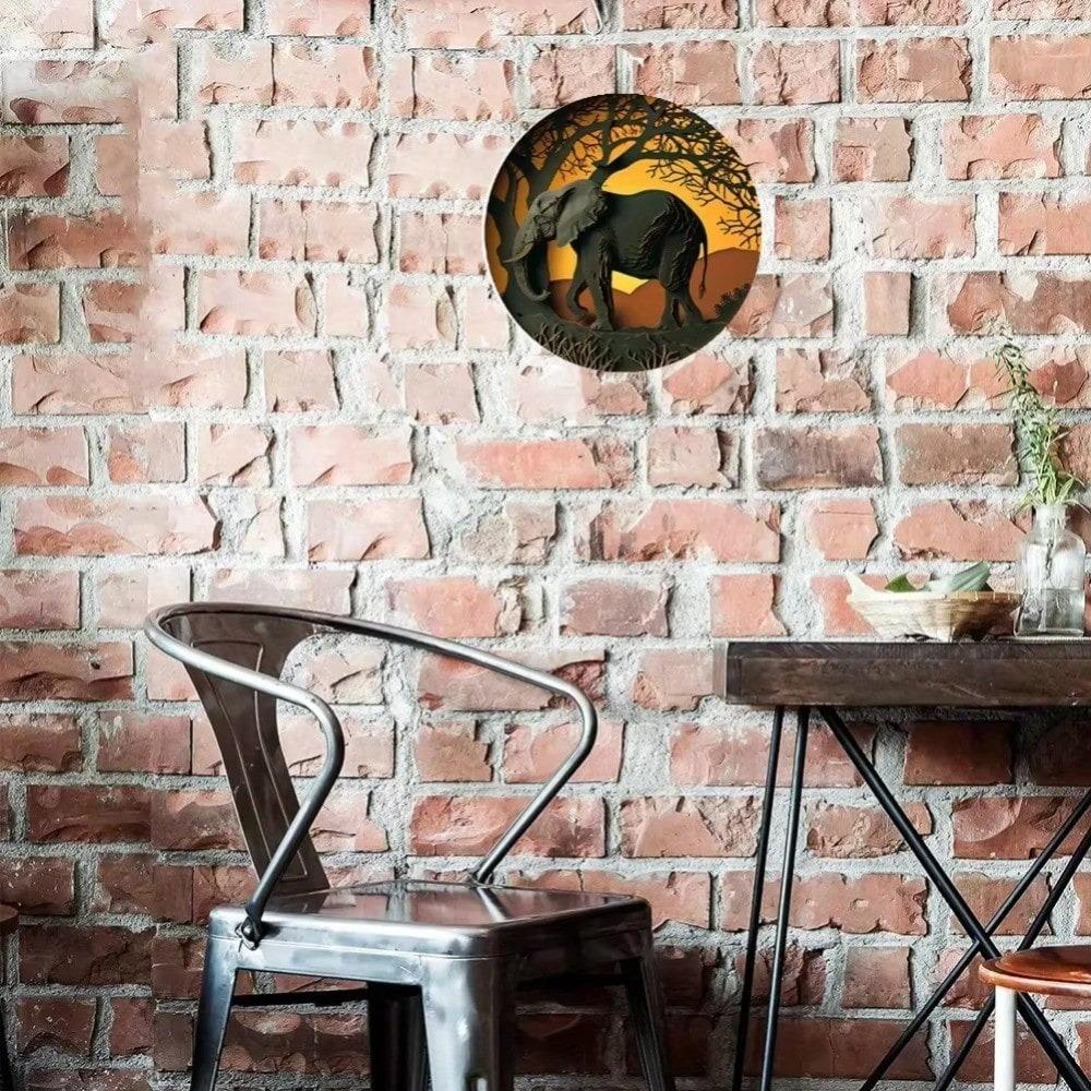 Vintage Metal Elephant Wall Art Sign, Office Decor Gift for Women