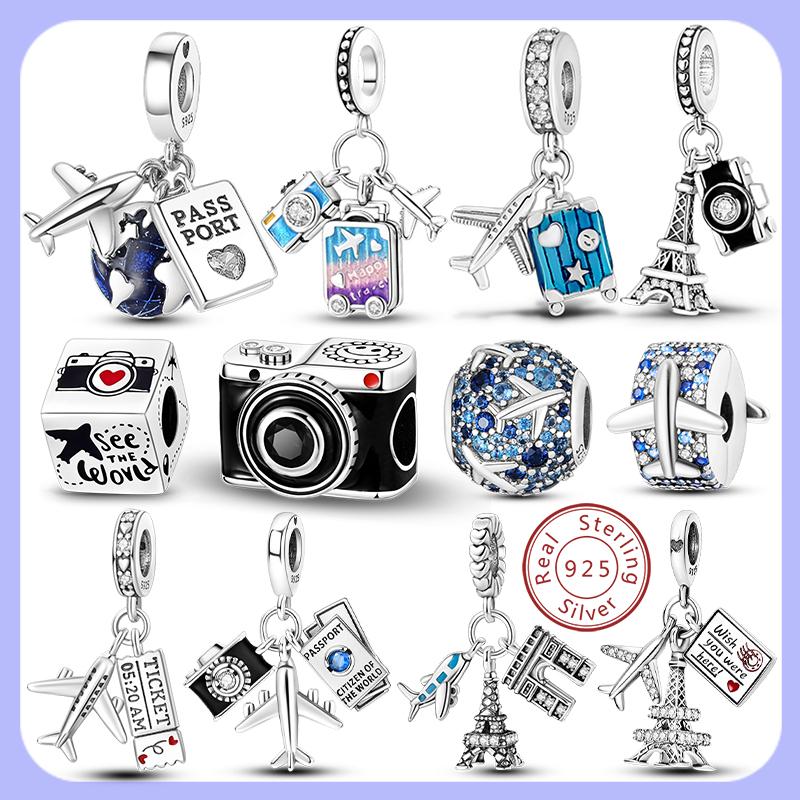 Original 925 Silber Charms Anhänger für DIY Schmuckherstellung Liebe Reisen Leben Perlen Armband Halskette Damen