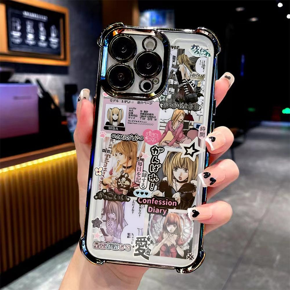 Anime Cute Misa Amane Plating Phone Case For Samsung A07 A36 A16 A06 A35 A55 A25 A26 A05s A15 A54 A34 A24 A14 A05 A04 A13 4G 5G