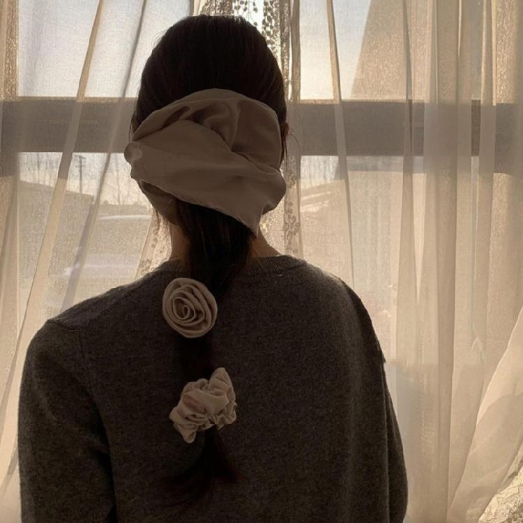 Princess Scrunchies Ribbon Hair Tie Silky Scrunchies Cute Rosettes Hair Holder