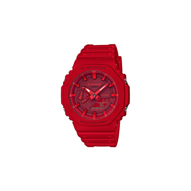 

Casio Iron Man Color Coast Octagon Waterproof Quartz Movement Resin Strap Japanese and Korean Watch Men s Watch Red Dial GA-2100-4APR-person красный