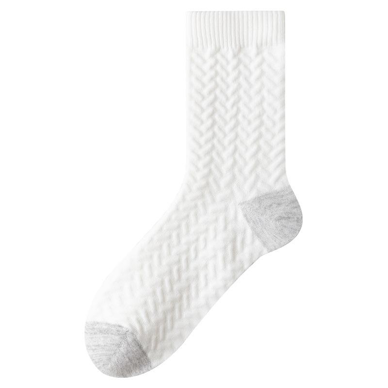 Herren Knochenlose Verdickte Reine Baumwolle Lange Socken, Winter Mid-Calf Socken, Baumwolle Antibakterielle und Deodorierende Baumwollsocken für den Winter