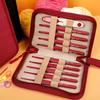 Soft Grip Crochet Hook Set with Case Stainless Steel Knitting Needles for Yarn, Sweaters Includes Ergonomic Handles, Pointed Tips, Scissors