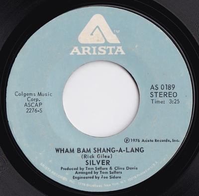 7-Zoll Schallplatte SILBER - Wham Bam Shang-A-Lang AS0189 Arista 1976 US Rock Gebraucht