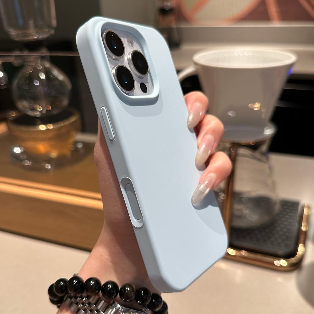 Pulsante di controllo fotocamera Grigio Titanio Custodia originale in silicone liquido per For Iphone 16 Pro Max Plus cover per telefono morbida antiurto completa