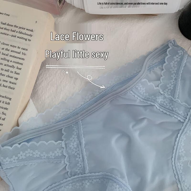 LANGSHA Women's Sexy Lace Mid-Waist Panties 3-Pack