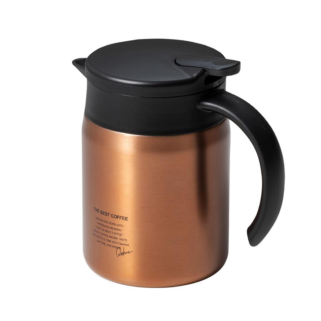 CB Japan QAHWA Cafetera Aislada, 600ml, Oro Cobre, con Interior Recubierto de Teflón