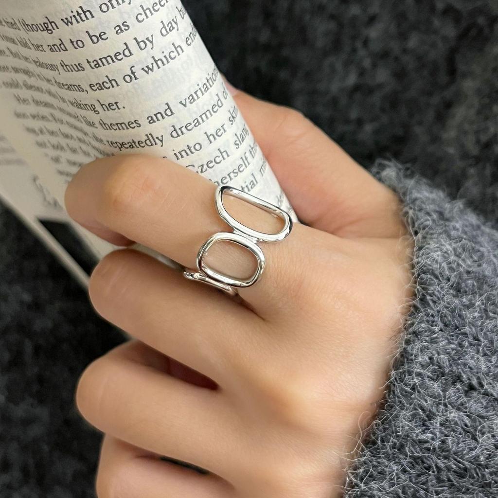 Trendy Hollow Irregular Design Open Ring for Women – Versatile Hip Hop Style