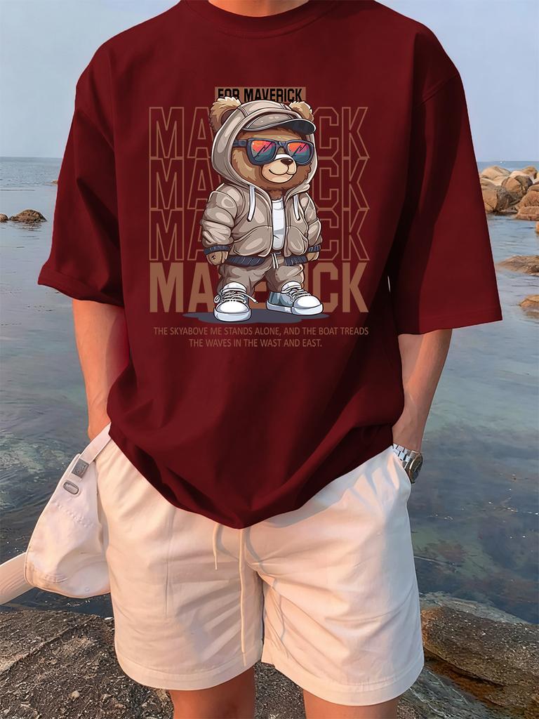 Funny Toy Bow Bear Cartoon Prints TShirts Womens Summer Cotton Short Sleeve Tees Loose ONeck Soft Tops Casual Womans Clothes
