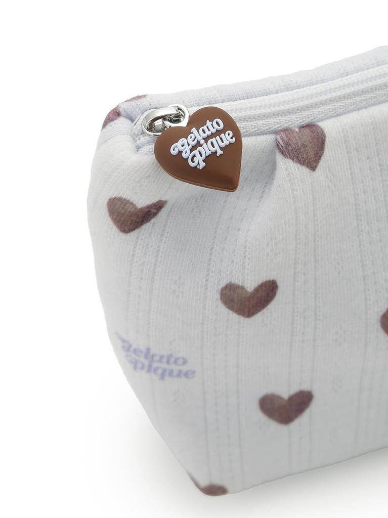 Ribbed Heart Pattern Tissue Pouch PWGB262621 BLU F [Gelato Pique] Women's