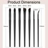 Rytrre Eyeliner Brush Angled Flat Definer Eyeliner Makeup Brushes Extra Fine Curved Pencil Point Eyeliner Brush for Precision Liner 7pcs Black