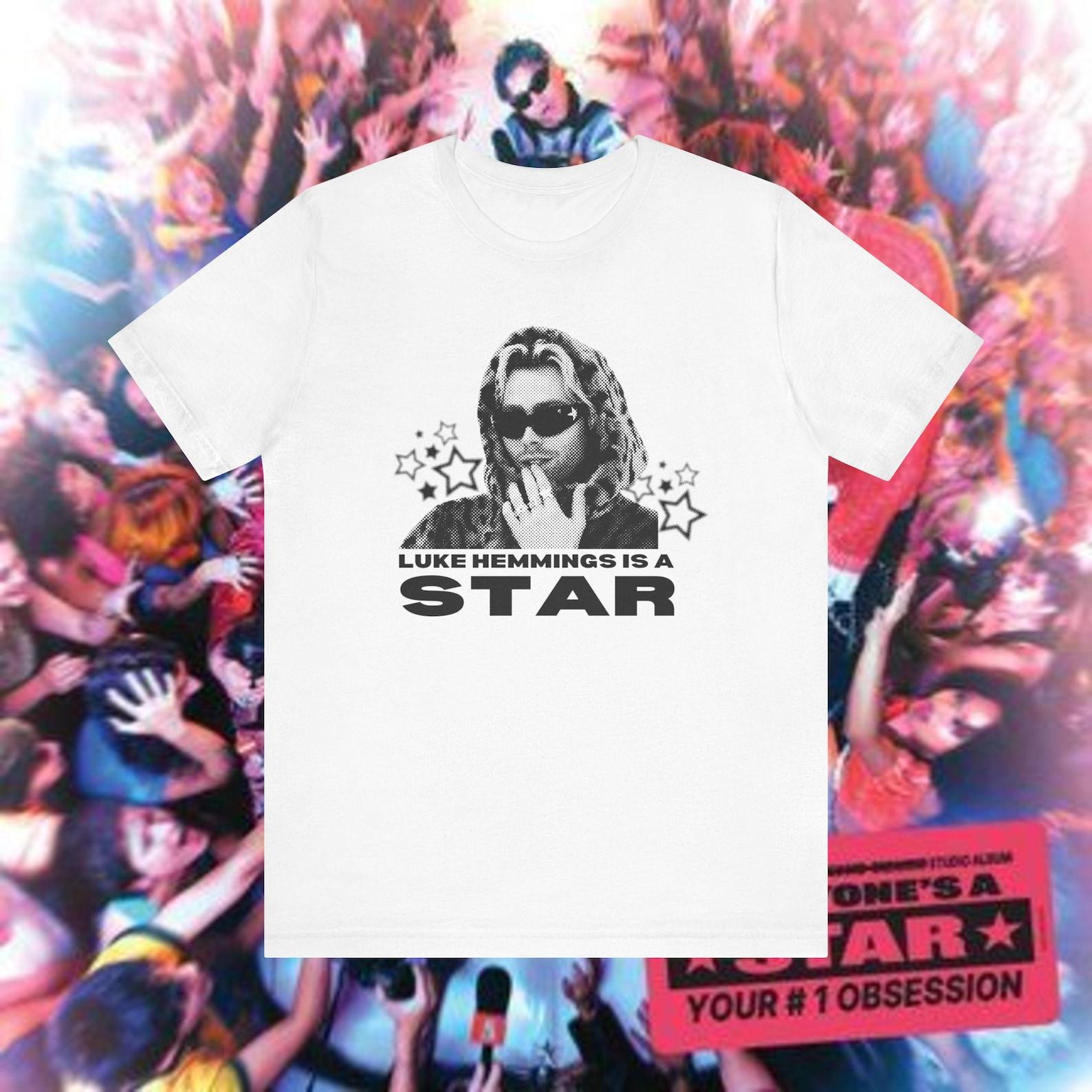 WHITE Luke is a star tshirt | star t-shirt 5 seconds, boyband shirt, everyone s a star shirt S