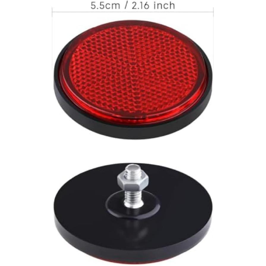 2 inch 55mm Round Reflector, Side Marker for Motorcycle ATV Scooter Dirt Bike