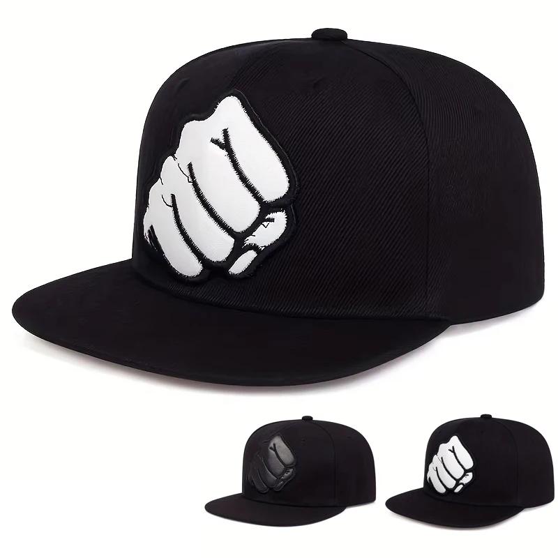 Yiran Bag Women's Black Unisex Fist Leather Label Hip-Hop Hats Spring Autumn Outdoor Adjustable Casual Baseball Caps Trucker Caps Sunscreen Hat