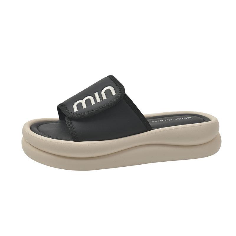 Thick-soled Premium Cool Slippers Women's Summer Outer Wear 2025 New Casual Soft-soled Non-slip One-word Drag Beach Shoes