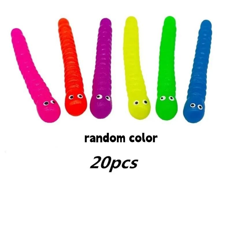 Colorful Stretchy Strings Sensory Fidget Worm Toys Party Favors For Kids & Adults Stress Relief Perfect Stocking Stuffers