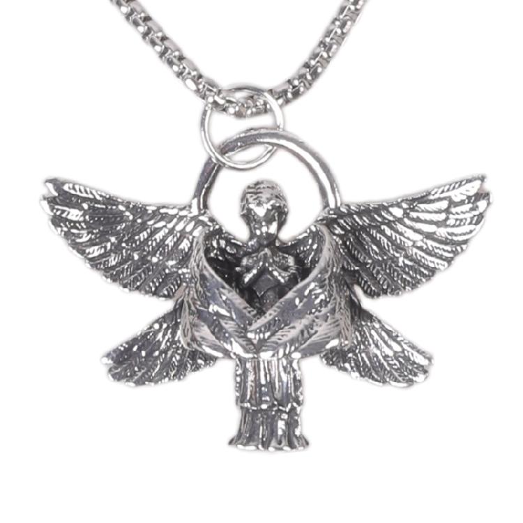 

Seraphim Pray Pendant Long Chain Neck for Men Women Jewelry Anniversary Gift 1