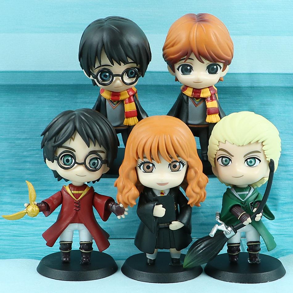 3-10Pcs Harryy Style Potter Posket Hermione Ron Hedwig Vinyl Figure Toy Cake Decoration Car Ornaments Model Doll Gift Toys Q PVC Kid Friendly