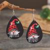 Santa Claus Leather Dangle Earrings - European & American Christmas Jewelry