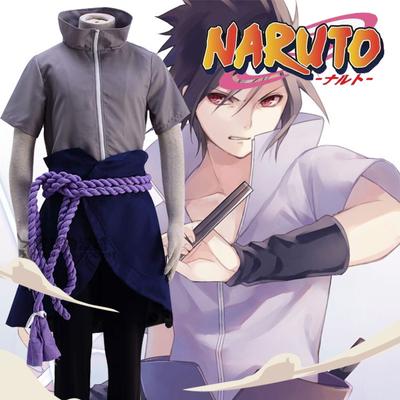 Tam Set Uchiha Sasuke Cosplay Kostüm Anime Karikatür Shippuden Üçüncü Nesil Giysi Cadılar Bayramı Partisi