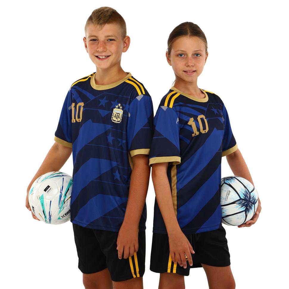 

Kid s soccer football uniform jersey and shorts Argentina CO-7189 XL