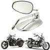 2pcs Motorcycle 10mm Thread Oval Side Mirrors Rear View Mirrors Adjustable Angle
