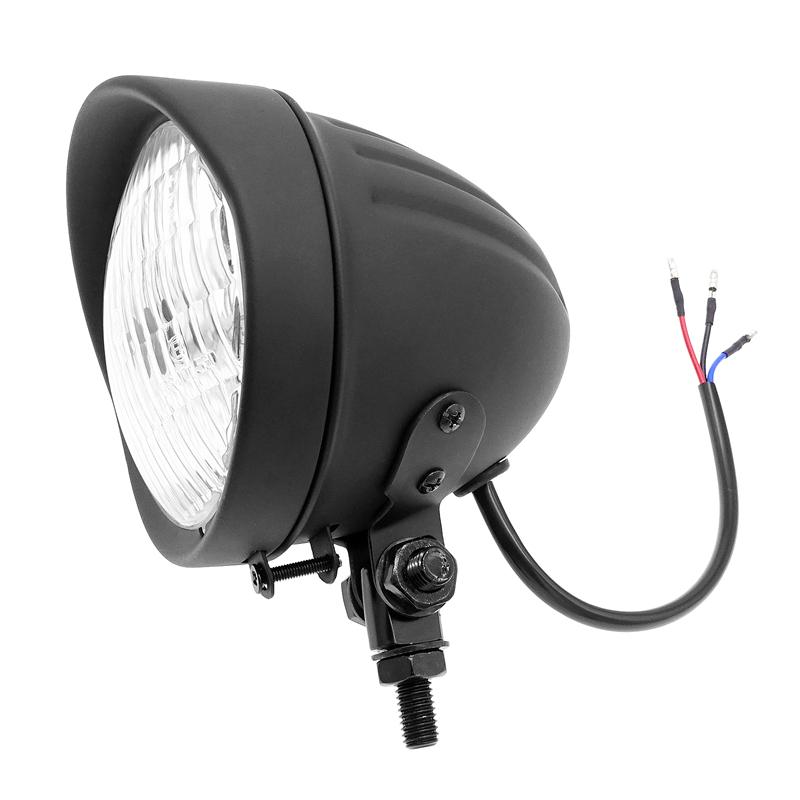 

1 шт., 4 дюйма, дальний/ближний свет, передняя фара для мотоцикла, ретро, ​​винтажная налобная лампа для Harley, на заказ, Softail Dyna Cruiser Bobber чёрный/белый