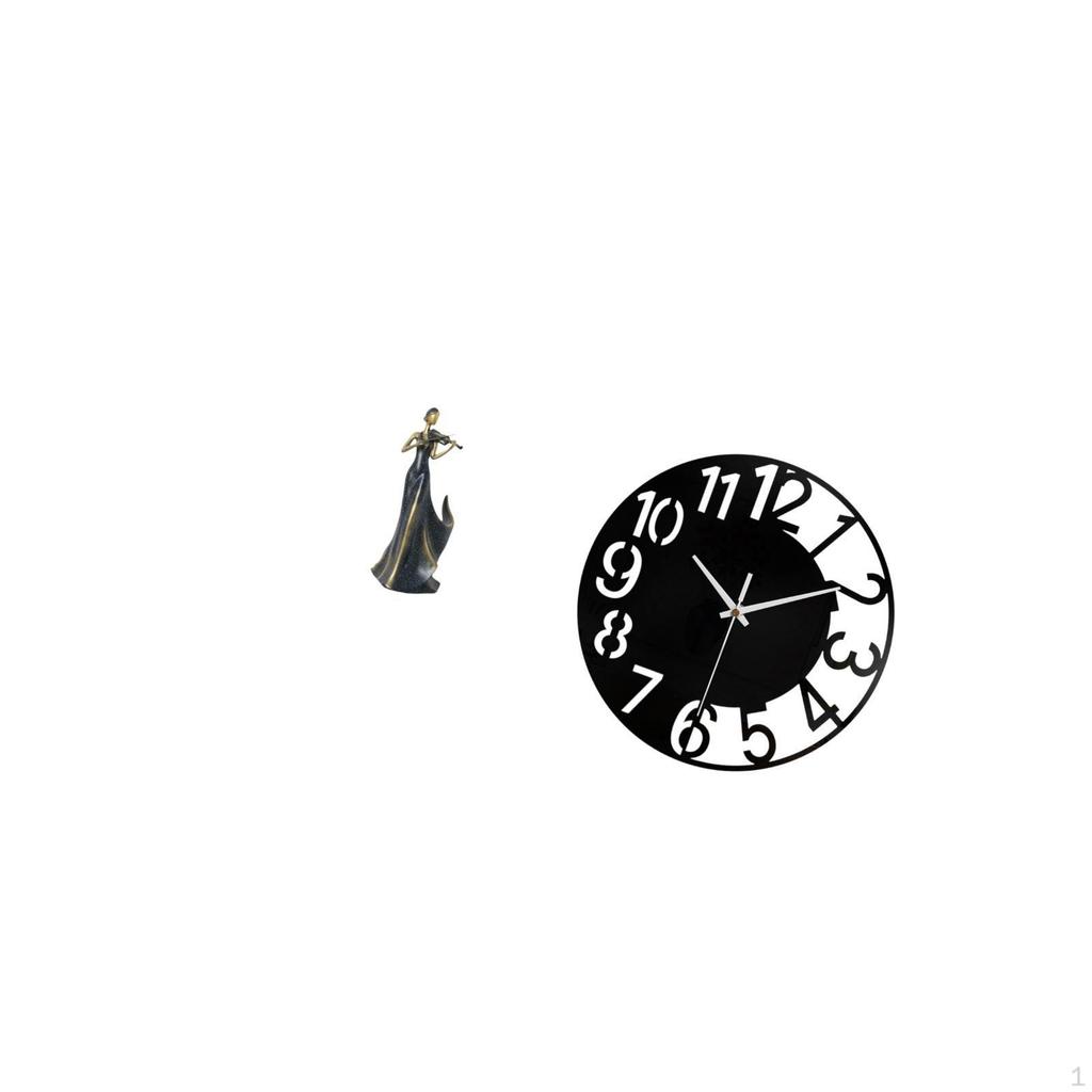 Elegant Women Shaped Rack And Acrylic Wall Clock Set for Home Bar Living Room Kitchen Office Hotel