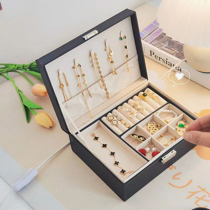 Portable Multi-Functional Home Decoration Storage Box Earring And Jewelry Preservation Box Special Storage Box Fit For Ladies' Item