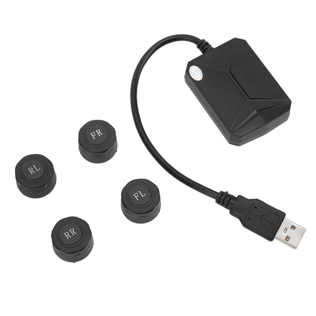 Tire Pressure Monitoring System with Wireless 4 Internal External Sensor for Android Navigation USB Interface Universal