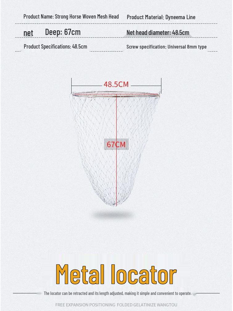 A1R Short Handle High Carbon Telescopic Landing Net Pole (2.1-8m) - Ultra-light, Hard, Portable Big Fish Net
